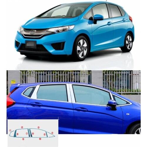 Stainless steel Exterior Window Sill Lid Trims for honda fit honda jazz 2008 2009 2010 2011 2012 2013 2014 2015 2016 2017 2018