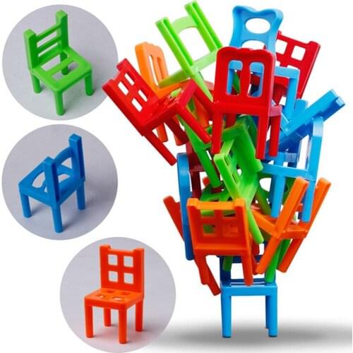 18pcs/set Family Board Game Stacking DIY Adult Parent-child Interactive Kids Chairs Toy Balance Game