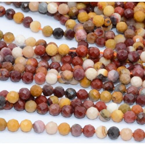 Natural Mookaite Faceted Round Beads 4mm