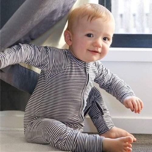 New Fashion Newborn Baby Romper Striped Long Sleeve Baby Boy Girl Clothes Cotton Sleepwear Baby Rompers MBR0131