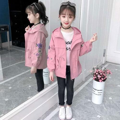 Autumn Children Hooded Jackets Girls Outerwear Coats High Quality Windbreaker Outwear For 4 5 6 7 9 11 13 Year Old Girl Wear