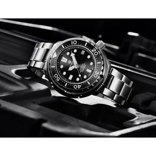 PAGRNE DESIGN Diver Mens Mechanical Watch Sapphire Glass 300M Waterproof Sports Watch Mens Automatic Watches relogio masculino