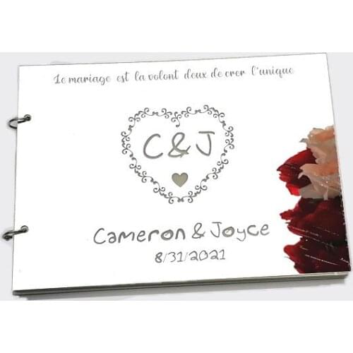 Personalized Acrylic Mirror Blank Guestbook Wedding Signature Guest Book Event & Party Note Book For Guest Decor Favors Gifts