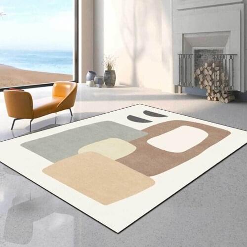 Simple Morandi Abstract Geometric Area Rugs Living Room Sofa Table Anti-Slip Floor Mat Children Bedroom Bedside Play Tent Carpet
