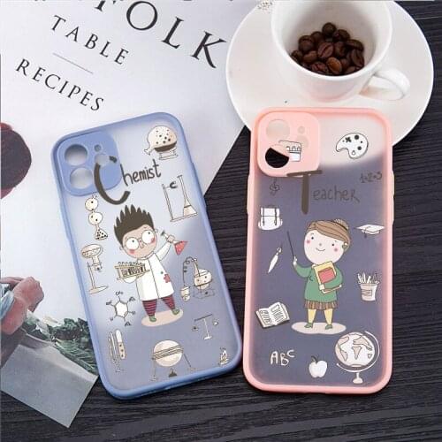 Funny Teacher Doctor Nurse Medicine Clear Phone Case For iPhone 11 Pro MAX 12 XR 7 X XS SE20 8 6Plus Cute Hard Matte Cover Shell