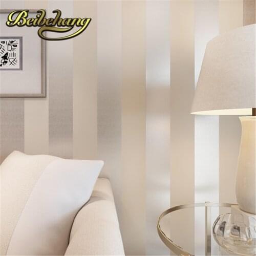 Beibehang papel de parede metallic glitter off white and silver wide stripe modern wallpaper background wall coverings