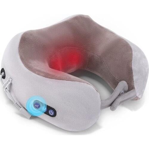 U-Shaped Massage Pillow Vibration Kneading Cervical Pillow Portable Waist Shoulder Electric Massage Pillow Travel