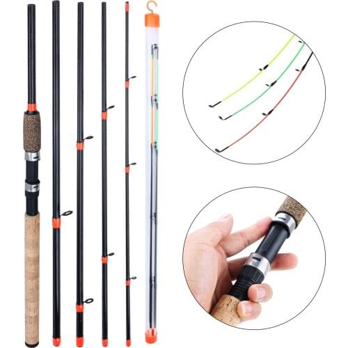 Sougayilang 6 Section 3M Fishing Rod L M H Power Lengthened Handle Fishing Pole Carbon Fiber Spinning Rod Fishing Tackle Pesca