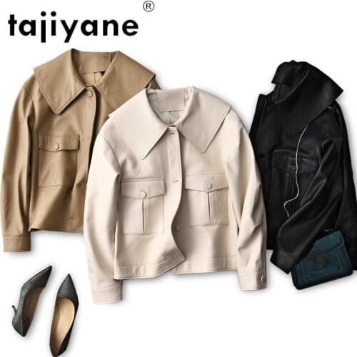 Jacket Leather Genuine Women Spring Real Sheepskin Coat Female Korean Fashion Jackets 2021 Veste Cuir Femme Pph4842