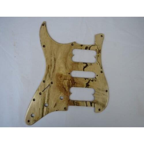 1PCS Left hand solid Spalted Maple STRAT GUITAR HSH Pickguard #2811