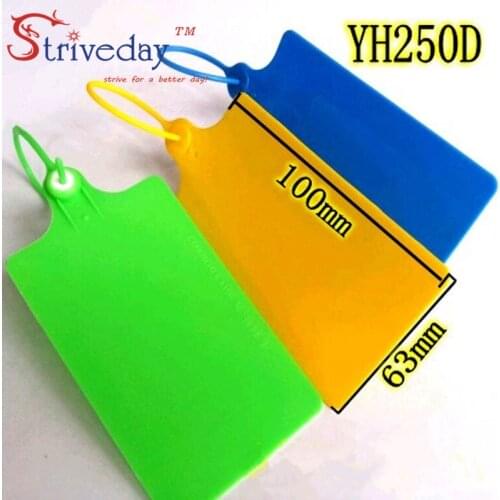 100pcs/lot Disposable plastic Ties Seals label large Signage Ties Seals Tag Logistics Tagout 250D color sent randomly