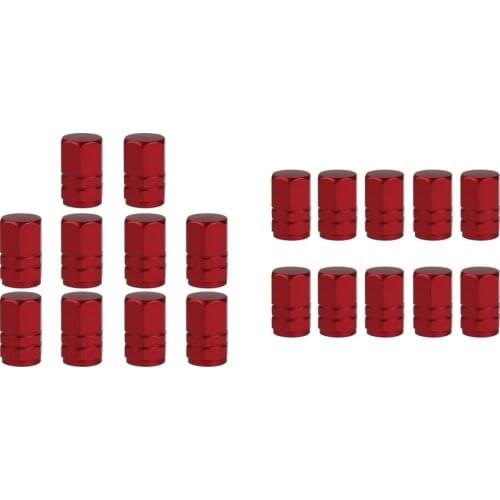 20pcs Car Motorcycle Tire Tyre Schrader Valve Cap Truck Bike Valve Cover Red