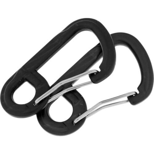 2x Aluminium Spring Clip Carabiner Hook Keyring F/ Climbing Quickdraw Tackle