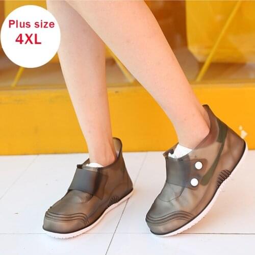 Unisex Rain Shoe Covers Reusable Ankle Rain Boots Plus Size Women Men Waterproof Silicone Shoes Covers by button Shoe Protector