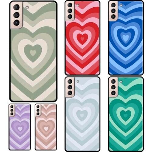 Latte Love Brown Heart Aesthetic Soft Case For Samsung Galaxy S21 Ultra S20 FE S8 S9 S10 Note 10 Plus Note 20 Ultra Coque