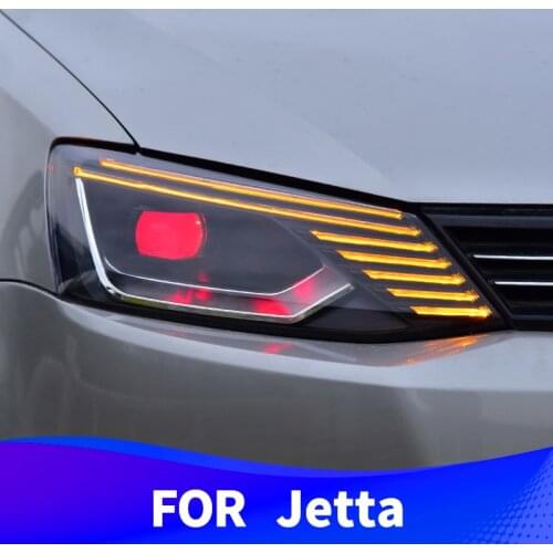 Headlight Assembly for Volkswagen Jetta 2012-2018 LED DRL LED Sequential Turn Signal Demon Eyes