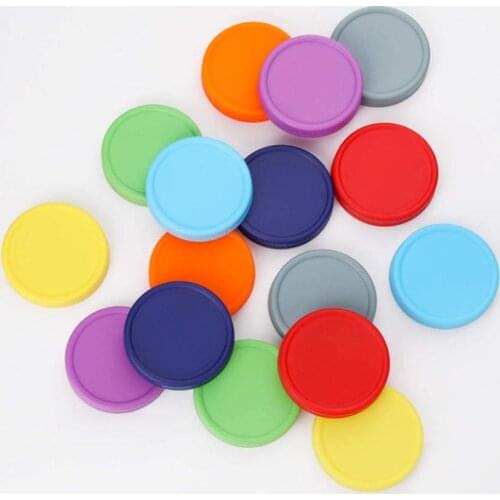 10Pcs 7/8.6cm Colorful Round Can Caps Lids Food Storage Container Covers for Mason Jar Supplies