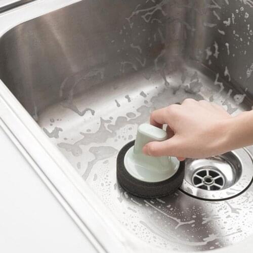 Kitchen Cleaning Brush Scrubber Washing Dish Bowl With Hand Protector And Tray Sink Sponge Kitchen Pot Cleaner Washing Tool