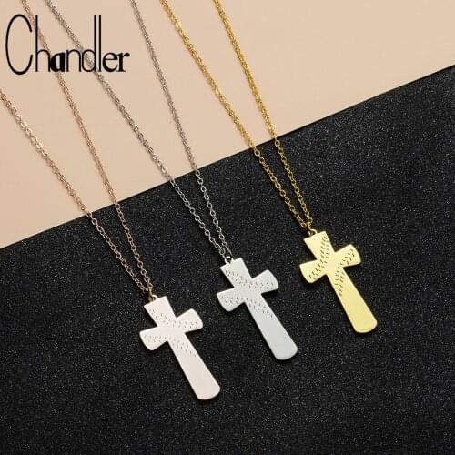 Chandler Jesus Cross Pendant Necklace Goemetrical Minimalistic Handmade Stainless Steel Fashion Traditional Jewelry