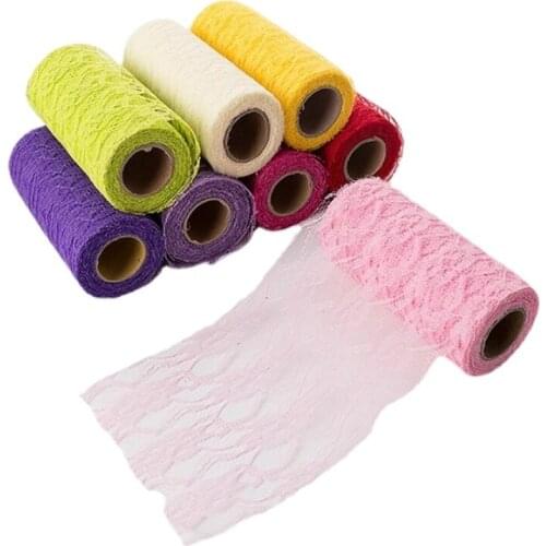 9m Colorful Lace Fabric Ribbon Floral Pattern Lace Trim Roll for Sewing Making,Gift Wrapping and Bridal Wedding Decorations