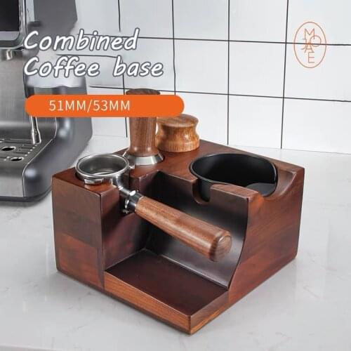 Walnut Wood Zebrao Coffee Filter Tamper Holder Espresso Mat Stand Coffee Maker Support Base Rack Coffee Accessories for Barista