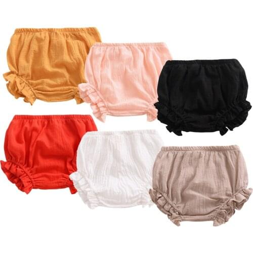 0-3 Years Infant Diaper Cover Summer Boys Girls Clothes Linen Baby Shorts Children Ruffles Bloomers Elastic Cute Newborn Panties