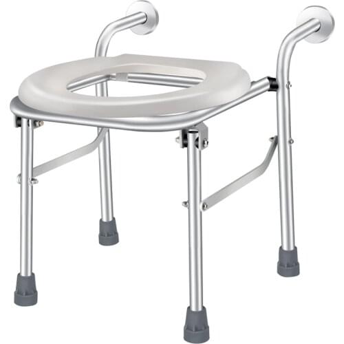 High load-bearing portable toilet camping free turning folding adult commode lightweight aluminum shower chair for the elderly