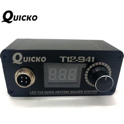 QUICKO mini T12 soldering station T12-941 LED screen DC version out portable model airplane DIY electric soldering iron