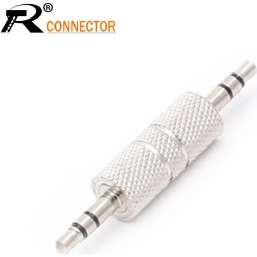 R Connector 1pc 3.5MM Jack to Jack Straight Adapter Real Audio Connector 3.5mm 3 Pole Earphone Plug Extanded wire Gold-plated