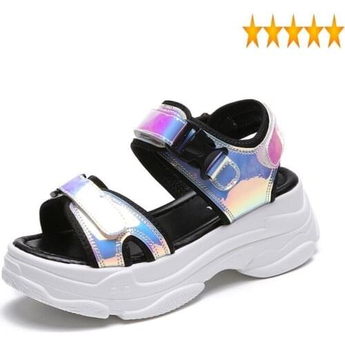 Women 2021 Summer Wedge Shoes Fashion Open Toe Beach Gladiator Sandals Casual Outdoor Platform Thick Bottom Sandalias