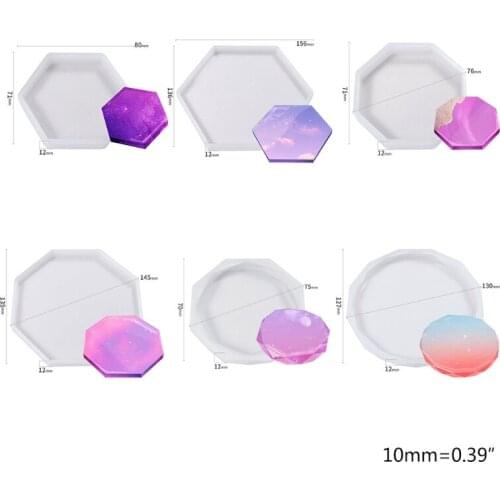 DIY CraftsCrystal Epoxy Coaster Resin Mold Mat Pad Casting Silicone Mould