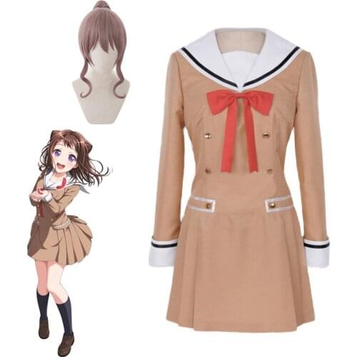 BanG Dream Toyama Kasumi Hanazono Tae Yamabuki Saya School Cosplay Uniform Sailor Suit Dress Outfit Anime Customize Costumes Wig