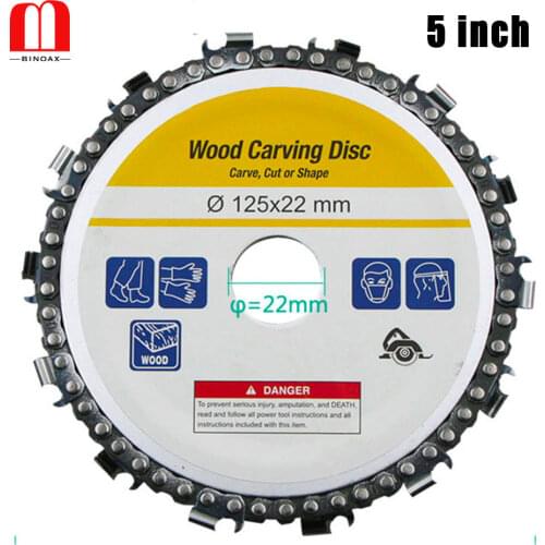 BINOAX 5 Inch Grinder Disc and Chain 14 Tooth Fine Abrasive Cut Chain For 125x22mm Angle Grinder