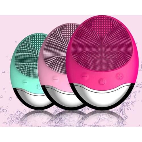 Silicone Electric Face Cleaner Skin Deep Pore Cleaning Washing Massage Brush Electric Facial Cleansing Massage Brush