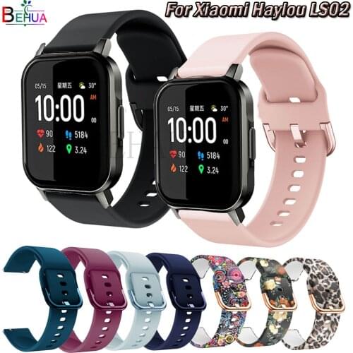 BEHUA Silicone 20mm Strap For Xiaomi Haylou LS02 WatchBand Original Smart Wristband Bracelet For Garmin Forerunner 645 245 245M