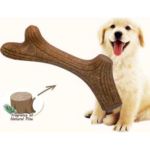 Pet Dog Teething Stick Wood Plastic Antlers Bite Resistant Molar Toys Chew Toys Of Natural Materials For Dog Puppy Cat Oral Care