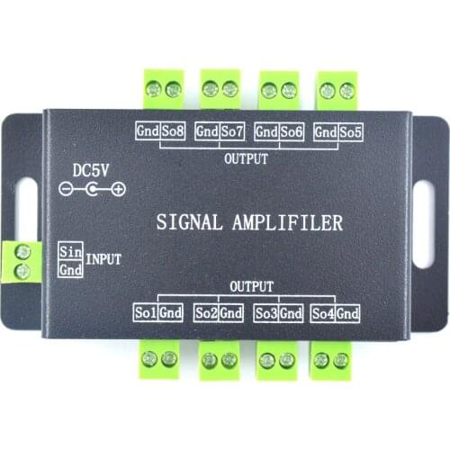 DC 5V Led Signal Amplifier Repeater RGB Led Controller 8 SPI Output