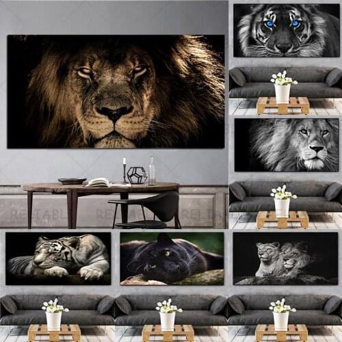 RELIABLI ART Lion Family Pictures Canvas Paintings Animal Posters And Prints Modern Wall For Living Room Home Decoration Unframe
