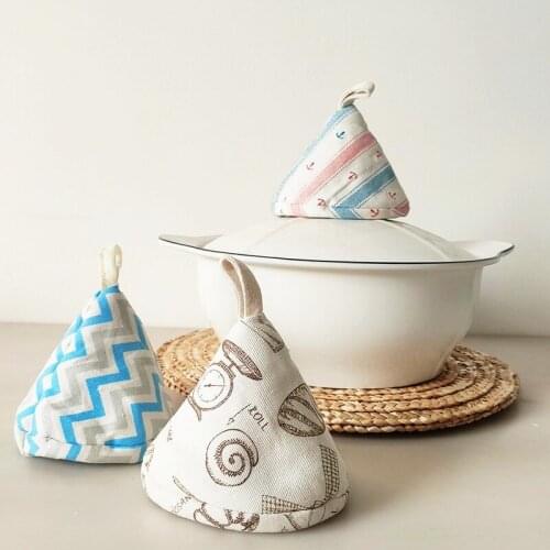 Fabric Quilted Anti-Scalding Heat Insulation Pot Cover Triangle Pot Cap Casserole Iron Pot Pot Handle