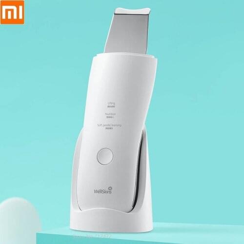 Xiaomi WéllSkins ultrasonic facial scrubber deep cleansing Face exfoliating skin care smart chip Beauty Instrument Device