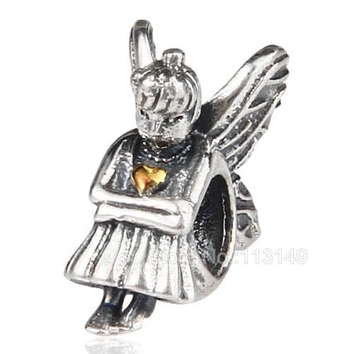 Little Elfin Pixies Vintage Tone Big Hole Authentic 925 Sterling Silver European Charm Bead For DIY Jewelry Making SGPB4126