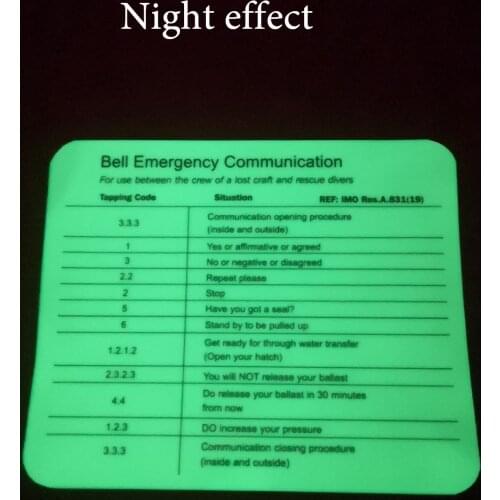 Custom Order Accepted 125x105mm Bell Emergency Luminous Glow in the dark Fluorescent night glowing PVC sticker CU123