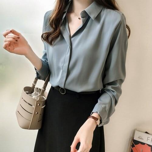 Women Blouses Long Sleeve lapel Office Shirt 2021 Fashion Blouse Casual Tops Plus Size Shirt Female Spring Fall Blusas Femininas