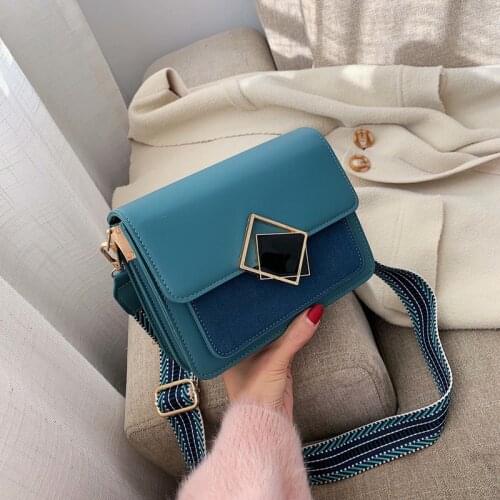 Wide Strap Design Women PU Leather Flap Bag Special Lock Female Crossbody Bag Small Shoulder Travel Handbags 2021 New Autumn