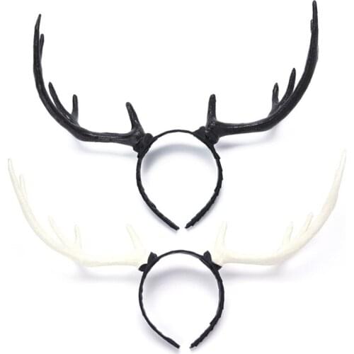 Antlers Headband Halloween Elk Headwear for Halloween Party Wear Deer Horn Hair Band Christmas Headpiece Party Supplies