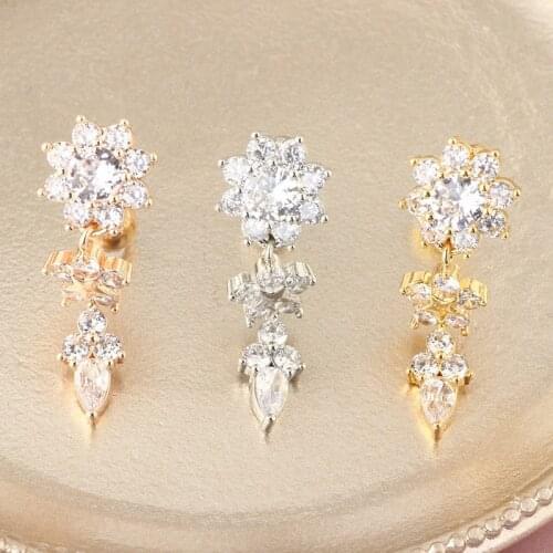 Woman Trend Jewelry Accessories Zircon Navel Ring Female Body Piercings Stainless Steel Women Punk Sexy Belly Button Piercing