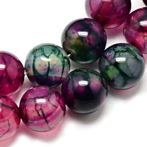 1 Strand Dyed Natural Dragon Veins Beads 8mm Round Loose Beads Strands for Jewelry Making DIY Bracelet Necklace