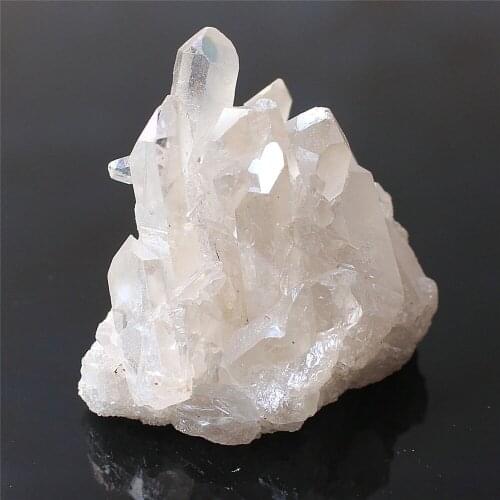 1pc Natural Quartz Crystal White Cluster Electroplate Colour Cluster point Specimen