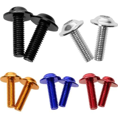 10pcs 20mmx 6mm Screws Decorative License Plate Frame Aluminum Alloy Bolt Screws Cover 16x5mm Black