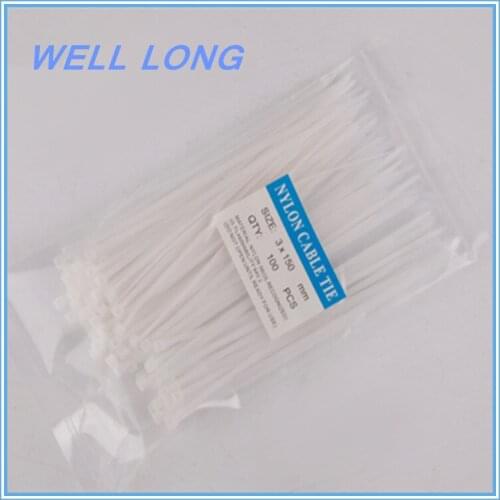 200pcs/lot 3*150mm White Self-Locking Nylon Wire Cable Zip Ties, Cable Ties